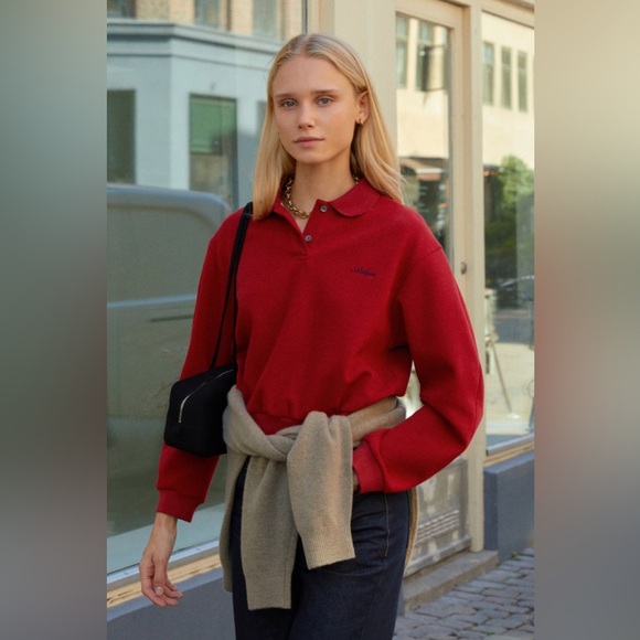 π₯ Cropped Red Polo Shirt by WConcept, XS - Picture 2 of 11